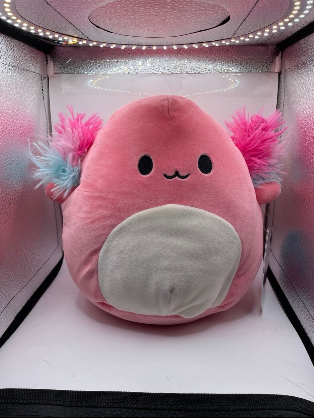 Squishmallows Pink Plush with Cream Belly and Pink/Blue Fluffy Ears